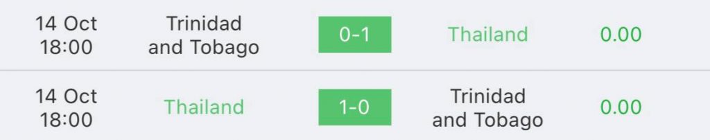 ไทย vs ตรินิแดดและโตเบโก